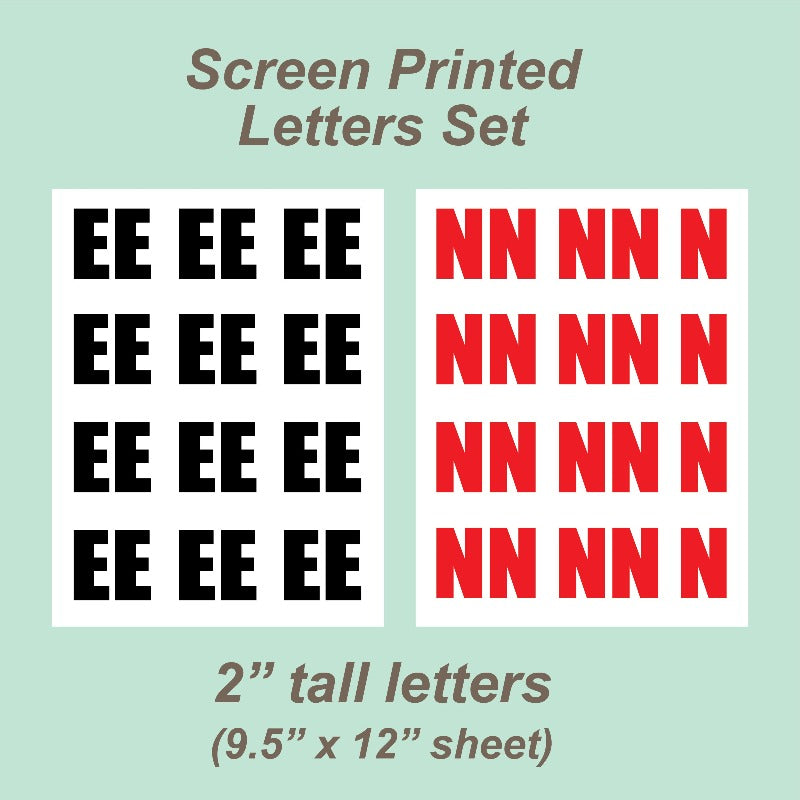Screen Printed Letters Set HTP (2" tall)