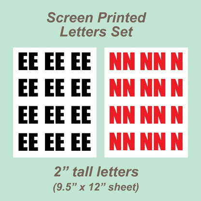 Screen Printed Letters Set HTP (2" tall)