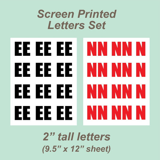 Screen Printed Letters Set HTP (2" tall)