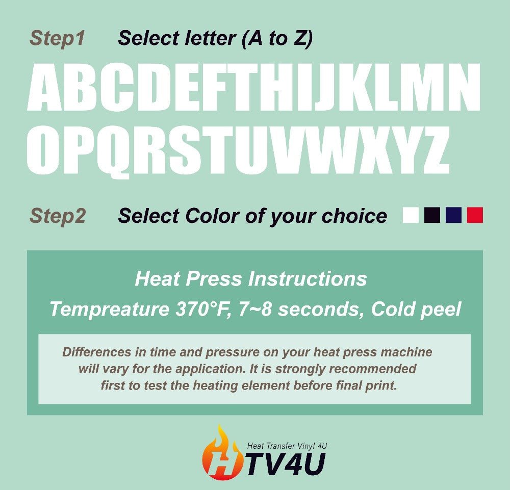 Screen Printed Letters Set HTP (2" tall)