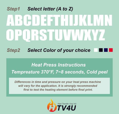 Screen Printed Letters Set HTP (2" tall)