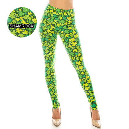 St. Patrick's Day Patterned Ultra Soft Leggings (Regular/Plus Size)