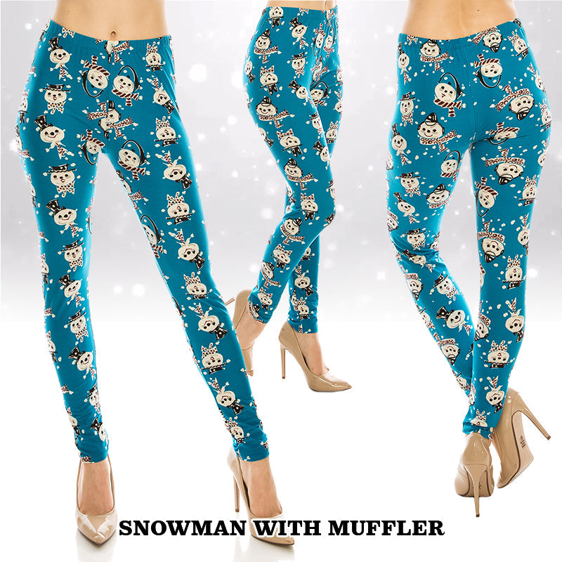 Christmas Patterned Ultra Soft Leggings (Regular/Plus Size)