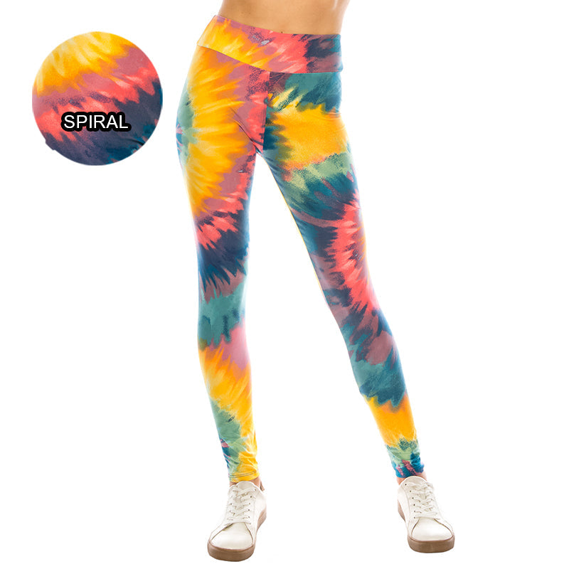 Tie Dye High Waist Yoga Ultra Soft Leggings (Regular/Plus Size)