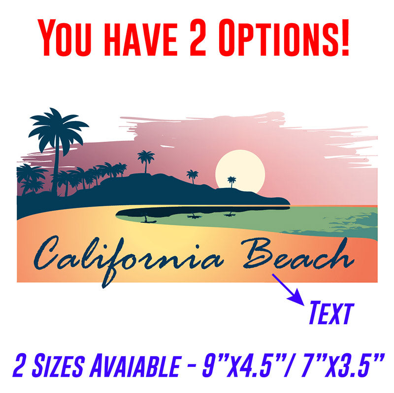 Sunset Beach Custom Design for T-Shirts (2 Sizes)