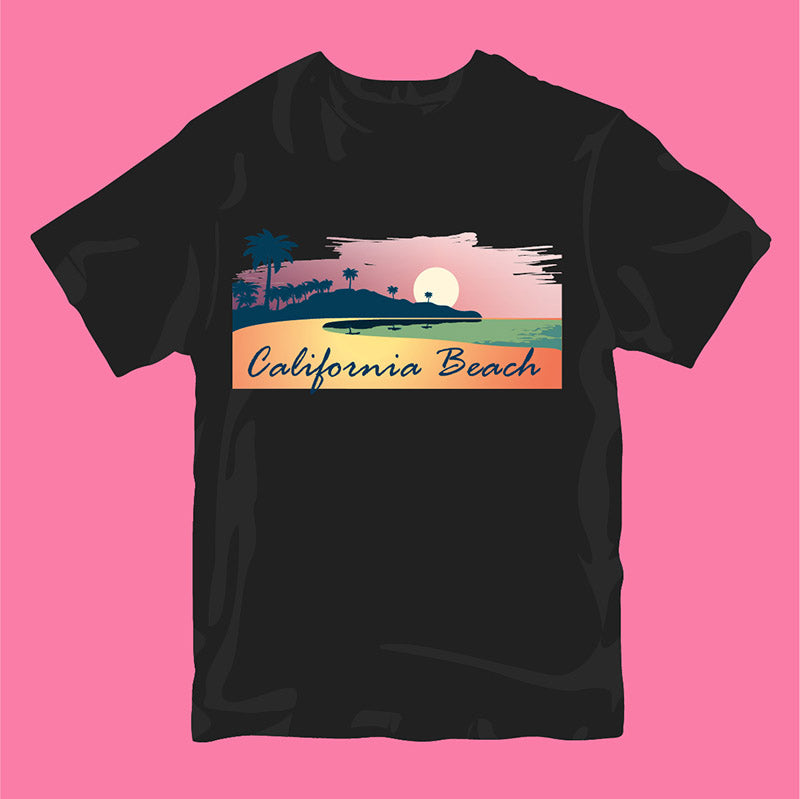 Sunset Beach Custom Design for T-Shirts (2 Sizes)