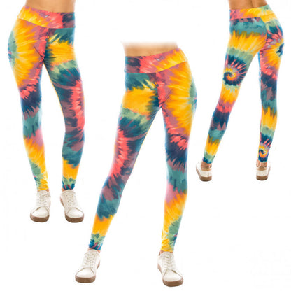 Tie Dye High Waist Yoga Ultra Soft Leggings (Regular/Plus Size)