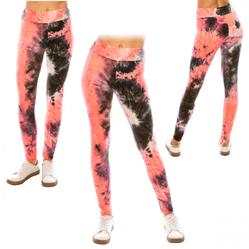 Tie Dye High Waist Yoga Ultra Soft Leggings (Regular/Plus Size)