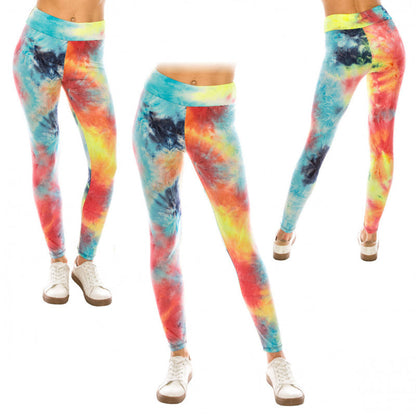 Tie Dye High Waist Yoga Ultra Soft Leggings (Regular/Plus Size)