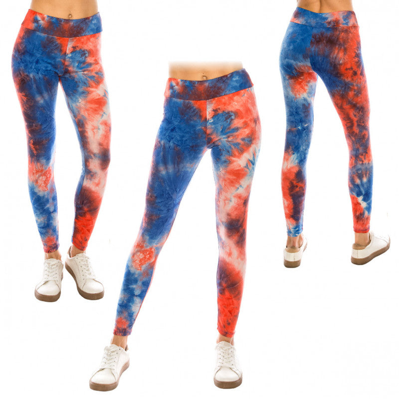 Tie Dye High Waist Yoga Ultra Soft Leggings (Regular/Plus Size)