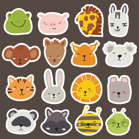 UV DTF Animal Assorted Sticker Set (6" x 6")