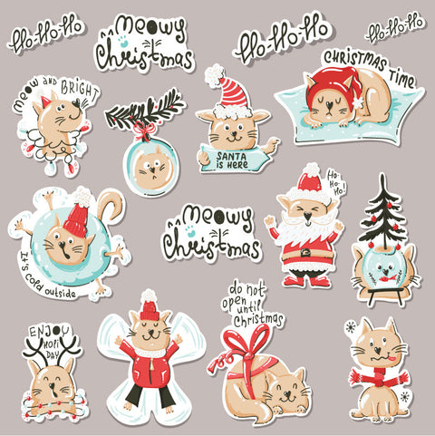 UV DTF Christmas Assorted Sticker Set (6" x 6")