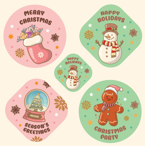 UV DTF Christmas Assorted Sticker Set (6" x 6")