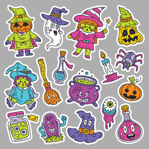 UV DTF Halloween Assorted Sticker Set (6" x 6")