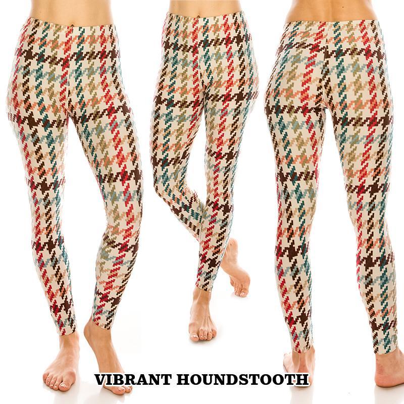 Vibrant Houndstooth Leggings