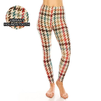 Vibrant Houndstooth Leggings