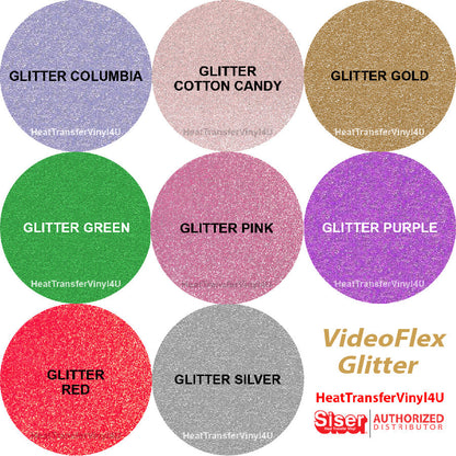 Siser VideoFlex Glitter 14.75" x 12" Sheet (Clearance) -50% Off-