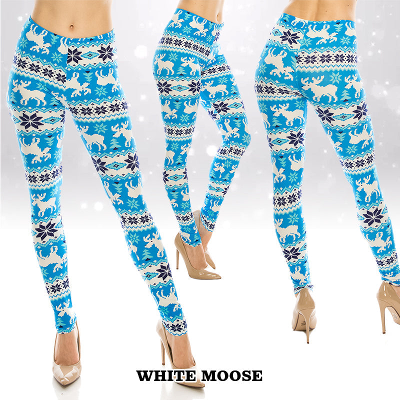 Christmas Patterned Ultra Soft Leggings (Regular/Plus Size)