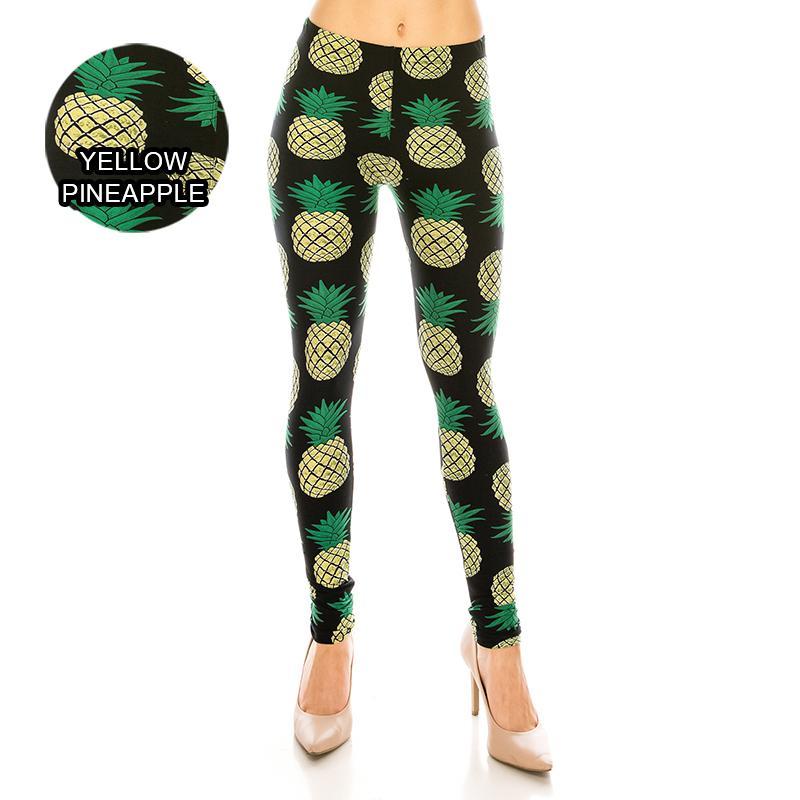 Food & Fruit Patterned Ultra Soft Leggings (Regular/Plus Size)