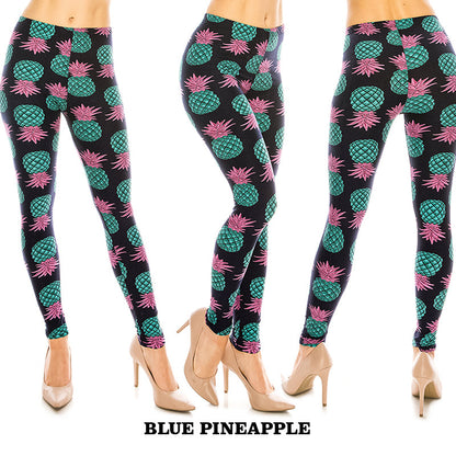 Food & Fruit Patterned Ultra Soft Leggings (Regular/Plus Size)