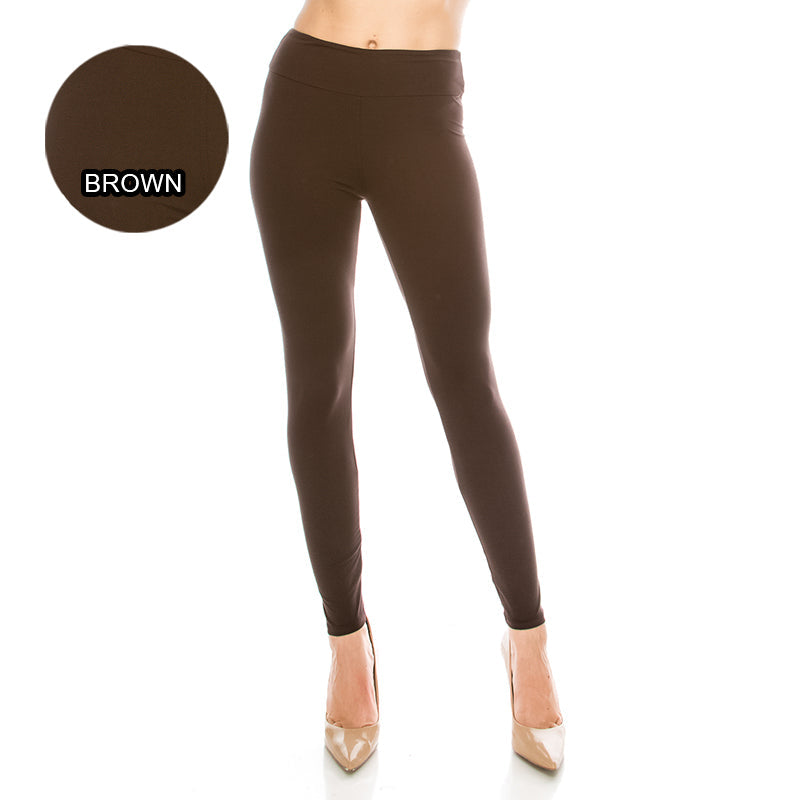 Solid Color High Waist Yoga Ultra Soft Leggings (Regular/Plus Size)