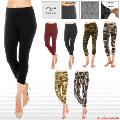 High Waist Yoga Capri Ultra Soft Leggings (Regular/Plus Size)