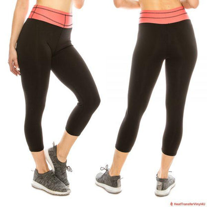 High Waist Scuba Fabric Yoga Capri Leggings