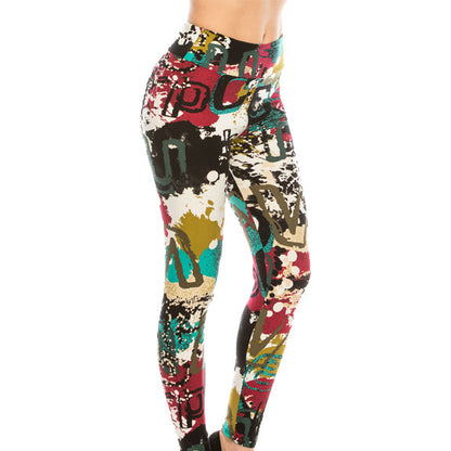 Patterned High Waist Yoga Ultra Soft Leggings (Regular/Plus Size)