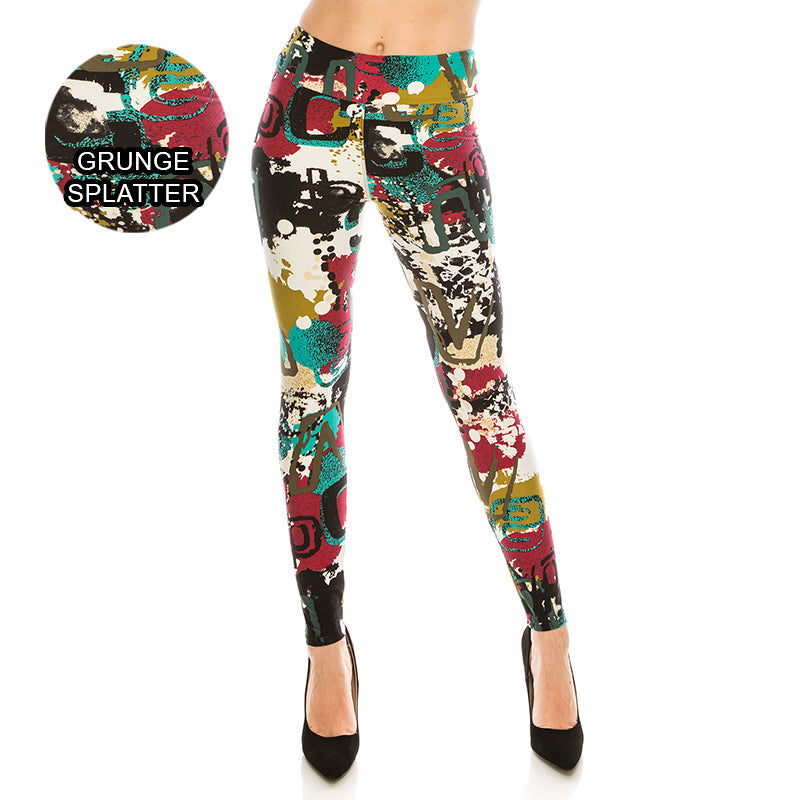 Patterned High Waist Yoga Ultra Soft Leggings (Regular/Plus Size)