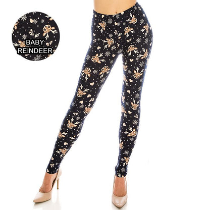 Christmas Patterned Ultra Soft Leggings (Regular/Plus Size)