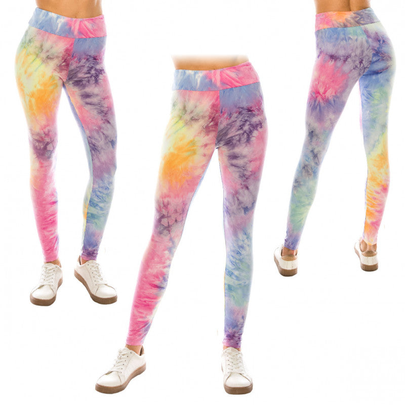 Tie Dye High Waist Yoga Ultra Soft Leggings (Regular/Plus Size)