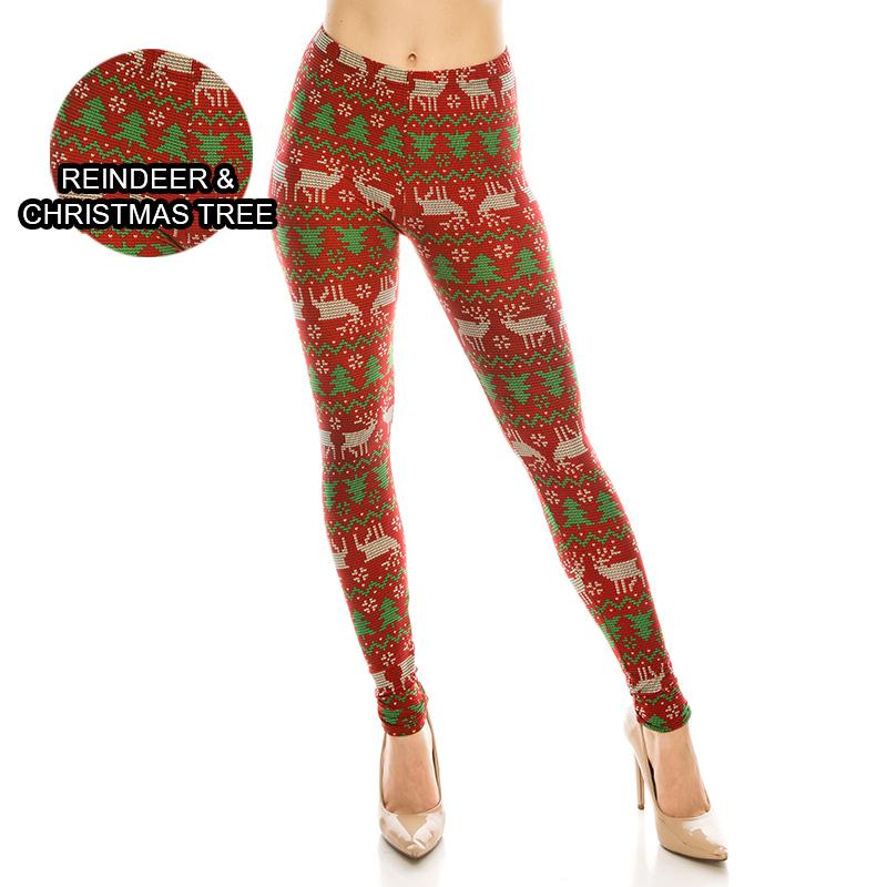 Christmas Patterned Ultra Soft Leggings (Regular/Plus Size)