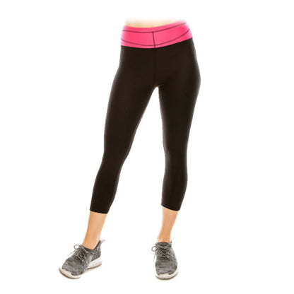 High Waist Scuba Fabric Yoga Capri Leggings