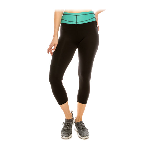 High Waist Scuba Fabric Yoga Capri Leggings