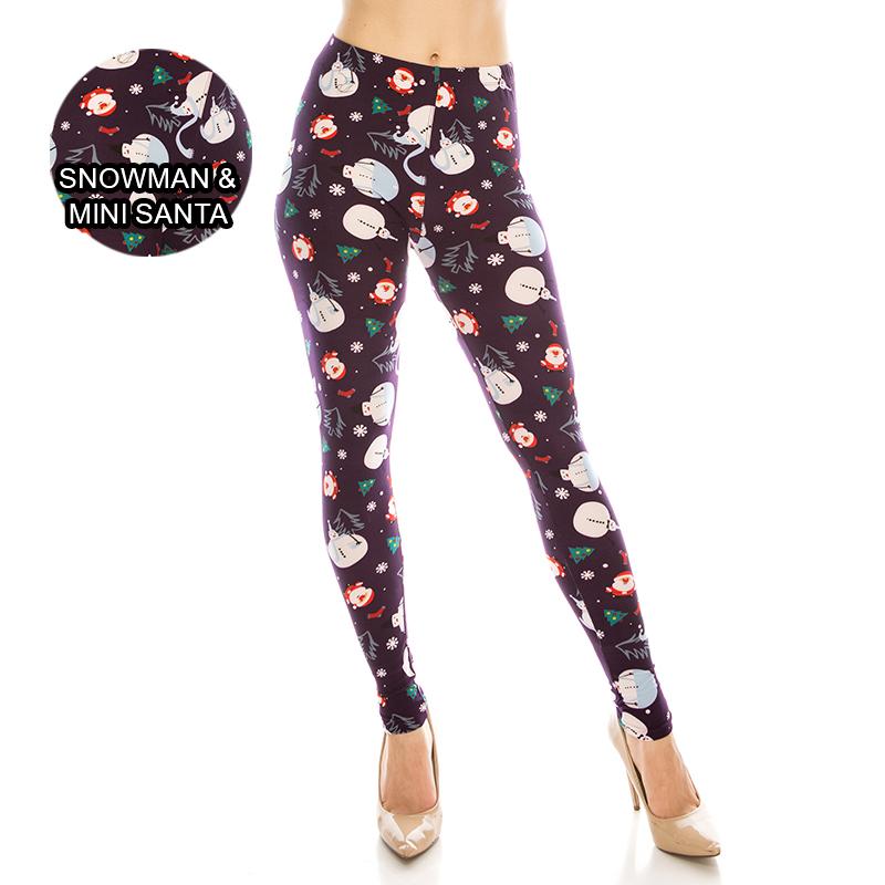 Christmas Patterned Ultra Soft Leggings (Regular/Plus Size)