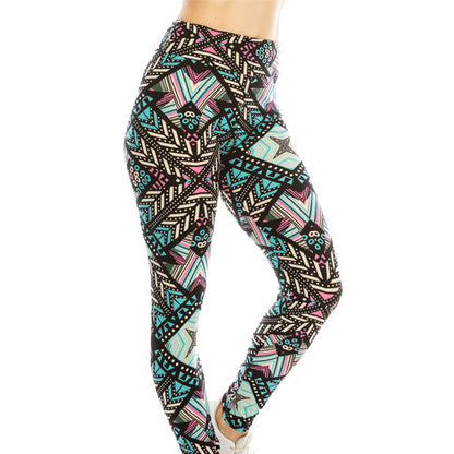 Patterned High Waist Yoga Ultra Soft Leggings (Regular/Plus Size)