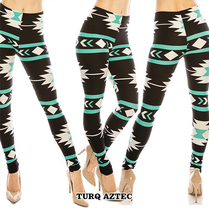 Turquoise Aztec Leggings