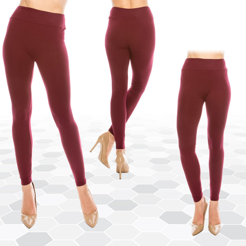 Solid Color High Waist Yoga Ultra Soft Leggings (Regular/Plus Size)