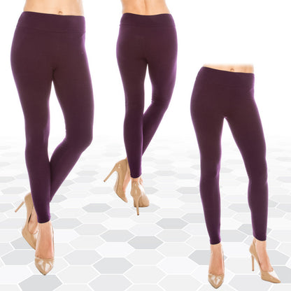 Solid Color High Waist Yoga Ultra Soft Leggings (Regular/Plus Size)