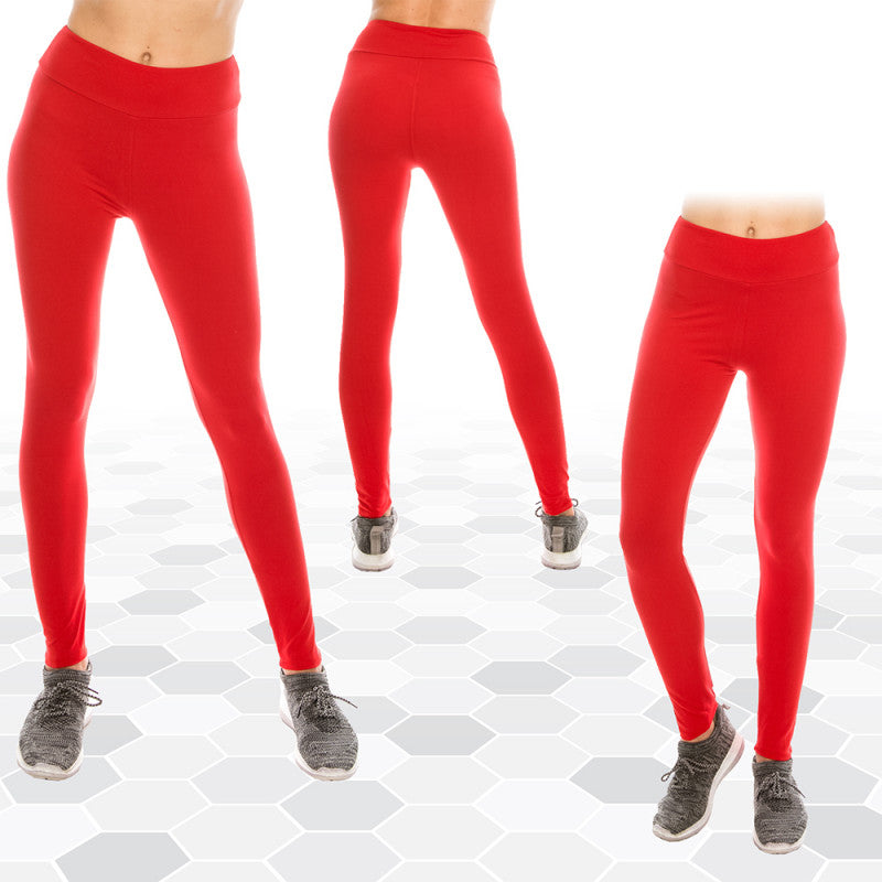 Solid Color High Waist Yoga Ultra Soft Leggings (Regular/Plus Size)